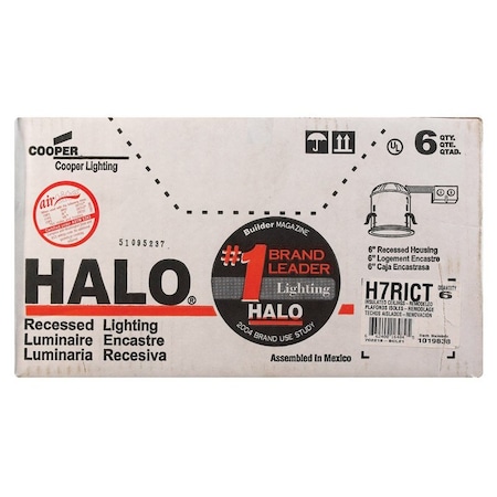 Halo Halo Silver 6 in. W Aluminum LED Recessed Lighting Housing H7RICT